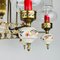 Vintage Porcelain and Brass Chandelier, Italy, 1930s 11