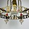 Vintage Porcelain and Brass Chandelier, Italy, 1930s 2