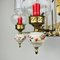 Vintage Porcelain and Brass Chandelier, Italy, 1930s 10