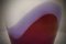 Vaso Vivarini La Formia in vetro di Murano rosso viola e bianco, anni '80, Immagine 3