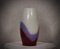 Vivarini La Formia Murano Kunstglas Vase in Violett Rot & Weiß, 1980er 1