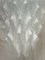 Lámpara de araña Mid-Century de Murano redonda de color blanco transparente, Imagen 3