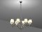 8 Lights Nickel Metal Chandelier by Maison Charles, 1960s 7