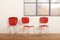 Alu Flex Chair Set in Aluminum Frame, Red Plywood Seat and Back by Armin Wirth for Aluflex, 1951, Set of 4, Image 10