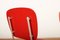 Alu Flex Chair Set in Aluminum Frame, Red Plywood Seat and Back by Armin Wirth for Aluflex, 1951, Set of 4 5