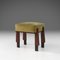 Art Deco Stool with Green Upholstery, France, 1930s, Image 1