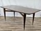 Rectangular Walnut Dining Table with Glass Top and Brass Decorations, 1940s 1