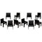 Vintage Black Lacquered Monk Dining Chair by Tobia & Afra Scarpa for Molteni, 1976, Set of 10 3
