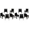 Vintage Black Lacquered Monk Dining Chair by Tobia & Afra Scarpa for Molteni, 1976, Set of 10, Image 3