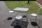 Set da giardino in ferro bianco con tavolo e poltrone, anni '70, set di 5, Immagine 2
