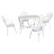 Garden Set in White Iron with Table and Armchairs, 1970s, Set of 5 1