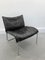 Mid-Century Scandinavian Black Patchwork Leather Lounge Chair from Ikea, 1980s 9