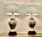 Lámparas de jarrón orientales vintage de porcelana, años 20. Juego de 2, Imagen 6