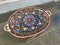 Hand Carved Flower Copper Coffee Table Tray with Handles 5
