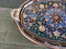 Hand Carved Flower Copper Coffee Table Tray with Handles 3