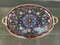Hand Carved Flower Copper Coffee Table Tray with Handles 1