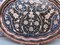 Hand Carved Floral Oval Copper Service Tray with Handles 2