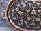 Hand Carved Floral Oval Copper Service Tray with Handles 3