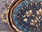 Hand Carved Floral Blue Clove Design Copper Tray with Handles 10