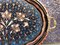 Hand Carved Floral Blue Clove Design Copper Tray with Handles 8