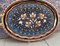 Hand Carved Floral Blue Clove Design Copper Tray with Handles 4