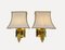 Brass Wall Lamps with Fabric Lampshades from Herda, 1970s, Set of 2 3