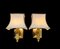 Messing Wandlampen mit Stoff Lampenschirmen von Herda, 1970er, 2er Set 5