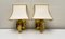 Brass Wall Lamps with Fabric Lampshades from Herda, 1970s, Set of 2 1