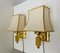 Brass Wall Lamps with Fabric Lampshades from Herda, 1970s, Set of 2 10