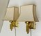 Brass Wall Lamps with Fabric Lampshades from Herda, 1970s, Set of 2 12