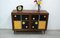 Mid-Century Modern 2 Doors Walnut Black Yellow Sideboard, 1960s, Image 2