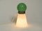 Lámpara de mesa italiana vintage de cristal de Murano verde y blanco, años 60, Imagen 10