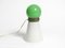 Vintage Italian Table Lamp in Green and White Murano Glass, 1960s 1