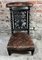 Napoleon III Chair in Blackened Wood and Velvet 1