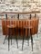 Cocktail Bar in Teak and Metal with Stools, 1950s, Set of 3, Image 1