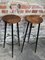 Cocktail Bar in Teak and Metal with Stools, 1950s, Set of 3 6
