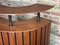 Cocktail Bar in Teak and Metal with Stools, 1950s, Set of 3, Image 8