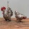 Japanese Okimono Rooster and Hen, 1920s, Set of 2 3
