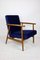 Vintage Like Fox Easy Chair in Navy Blue, 1970s, Image 1