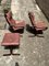 Vintage Armchairs in Leather and Teak with Footstool by Inghar Relling for Westnofa Norway, 1960s, Set of 3, Image 3