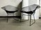 Vintage All Black Diamond Wire 421 Chairs by Harry Bertoia for Knoll International, Set of 2 1