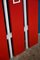 Wall Coat Rack with Mirror and Red and Black Plastic Shelf 9