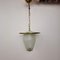 Metal and Glass Lantern Pendant Lamp, 1950s 5