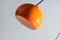 Orangefarbene Vintage Bogenlampe von Guzzini, Italien, 1970er 4