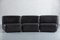 Vintage Black Leather Modular Sofa, Denmark, 1970s, Set of 3, Image 1