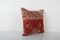 Square Turkish Oushak Rug Cushion Cover in Red Boho Chic Decor Accent 3