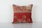 Square Turkish Oushak Rug Cushion Cover in Red Boho Chic Decor Accent 1