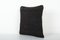 Fodera per cuscino quadrato Siirt Blanket, piccolo Kilim in lana nera, 12 x 12, anni 2010, Immagine 2