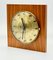 Mid-Century Modern Teak and Brass Wall Clock from Weimar, 1960s, Image 4