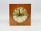 Mid-Century Modern Teak and Brass Wall Clock from Weimar, 1960s 1